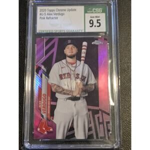 2020 Topps Chrome Update #U-5 Alex Verdugo Pink Wave CSG 9.5